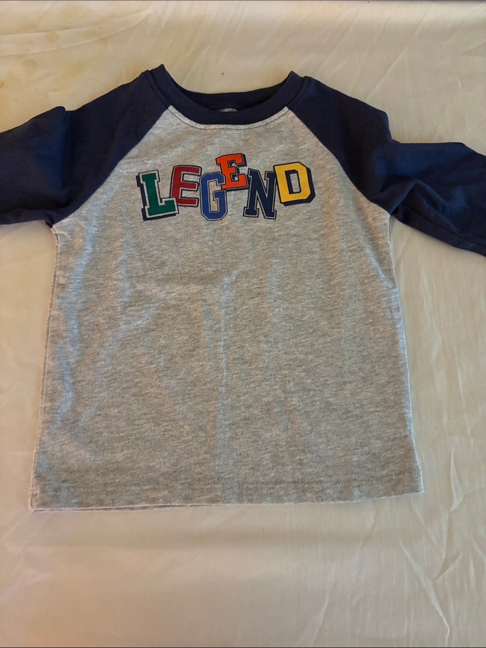 Kids 'Legend' Raglan Tee - Navy & Heather Gray